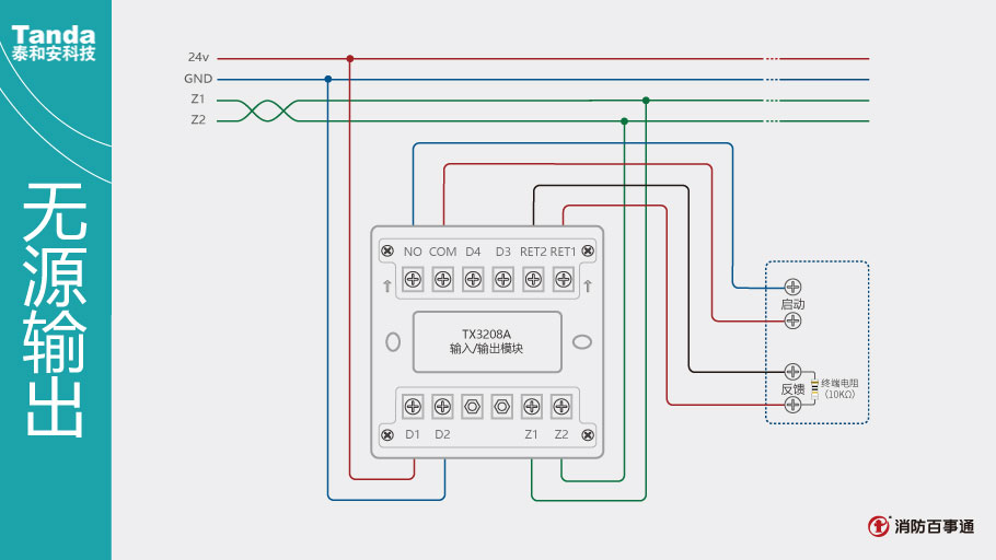 泰和安消防TX3208A模塊常見(jiàn)接線(xiàn)方式
